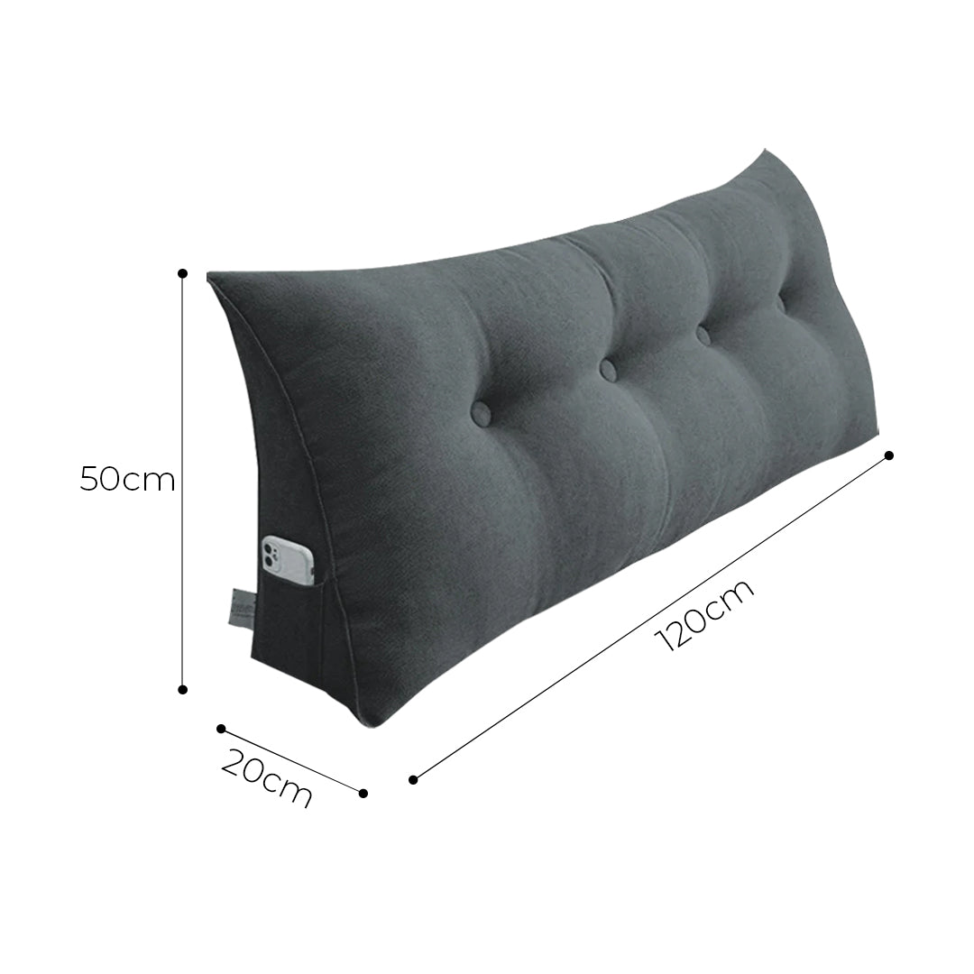 SOGA  120cm Dark Grey Wedge Bed Cushion