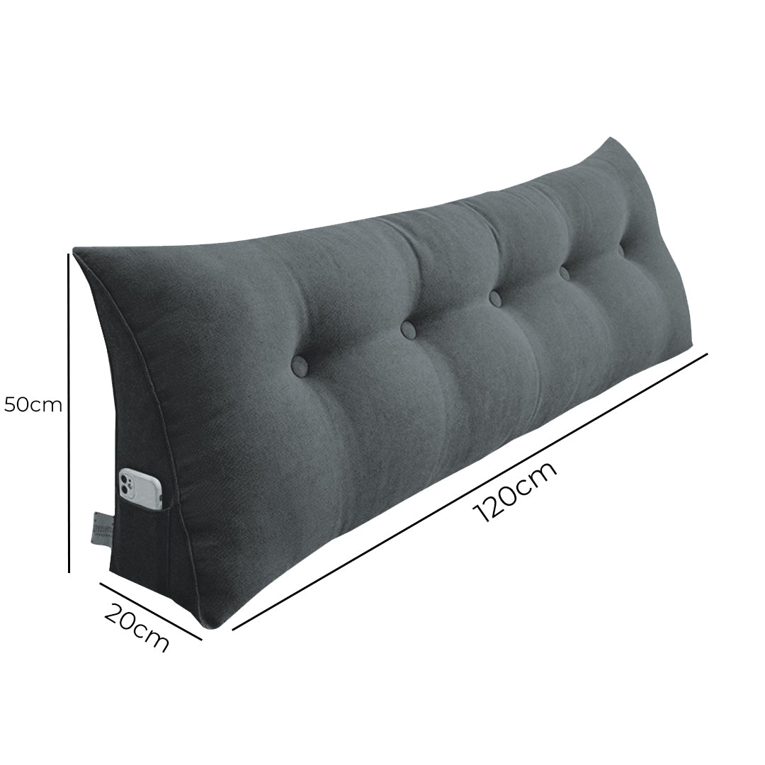 SOGA  120cm Dark Grey Wedge Bed Cushion