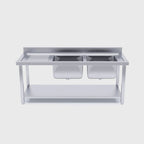 Commercial Stainless Steel Right Dual Sink Bench 160*70*85