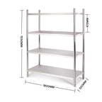 4 Tier Stainless Steel Display Shelf 180CM