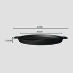 SOGA 35cm Round Ribbed Cast Iron with Handle