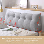 SOGA 150cm Silver Wedge Bed Cushion