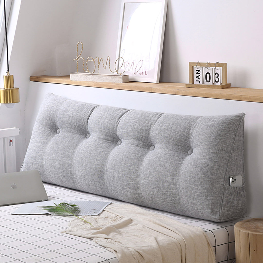 SOGA 150cm Silver Wedge Bed Cushion