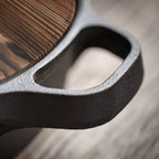 33cm Round Cast Iron Frying Pan with Wooden Lid