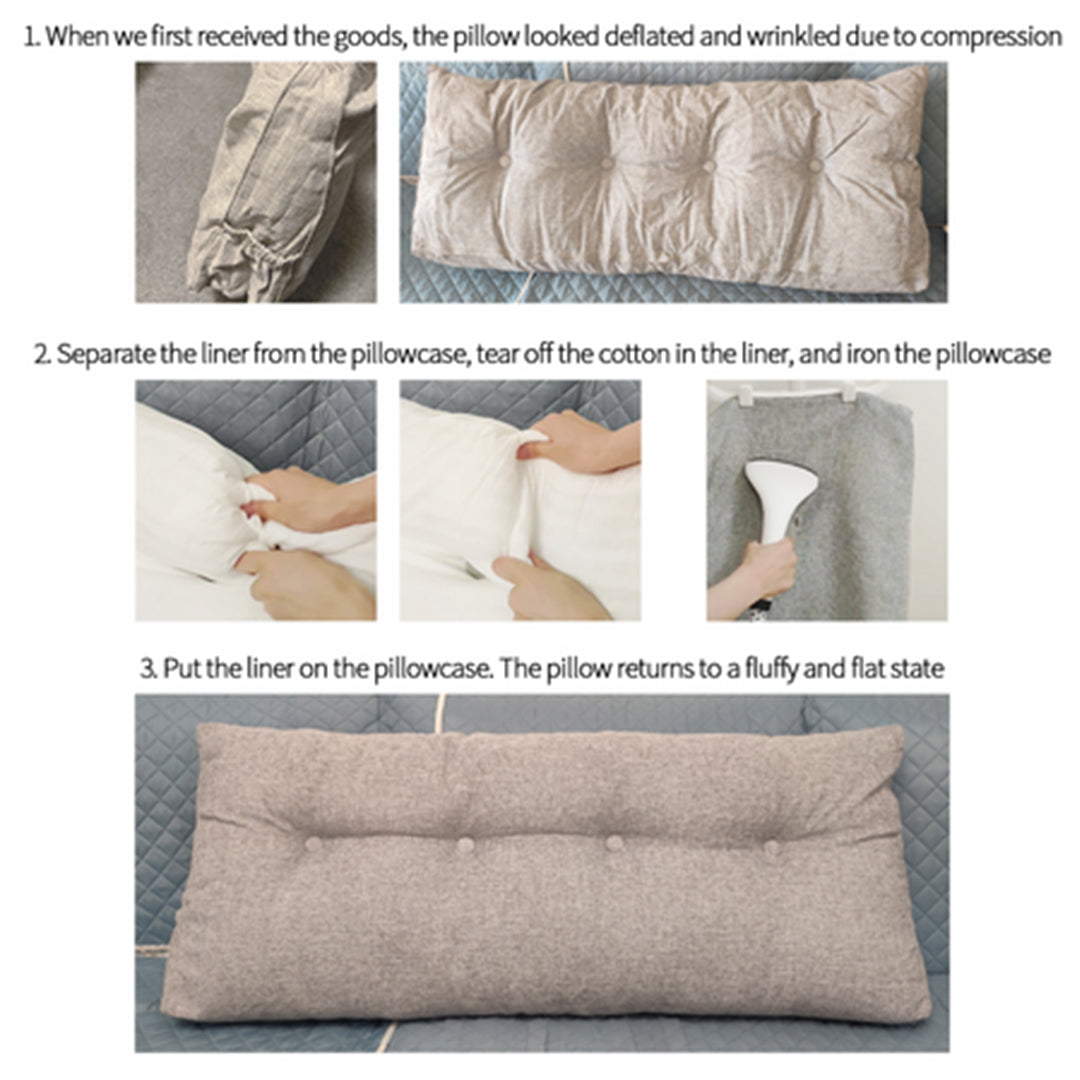 SOGA 180cm Coffee Wedge Bed Cushion