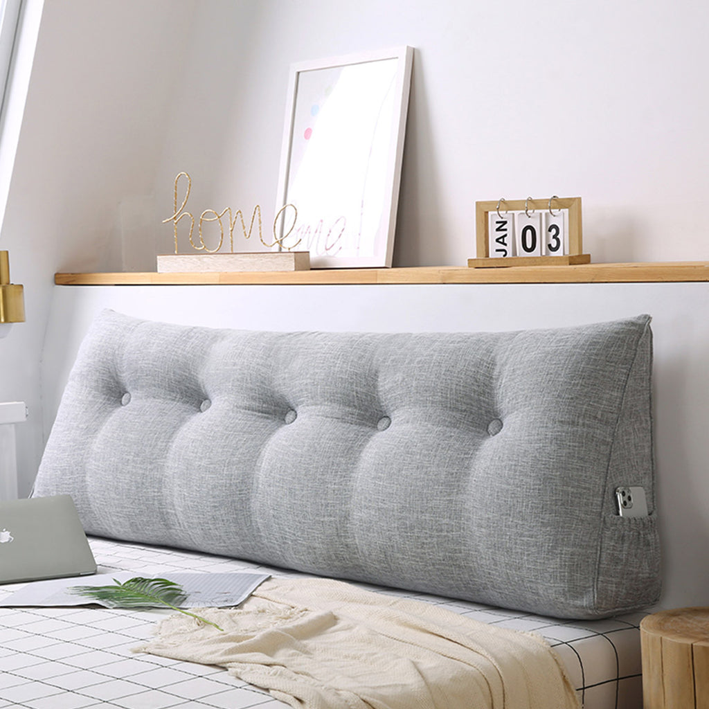 SOGA 150cm Silver Wedge Bed Cushion