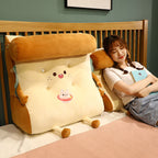 Cute Face Toast Bread Wedge Cushion