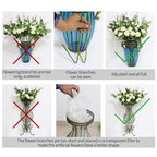 67cm Blue Glass Floor Vase and 12pcs Pink Artificial Flower Set